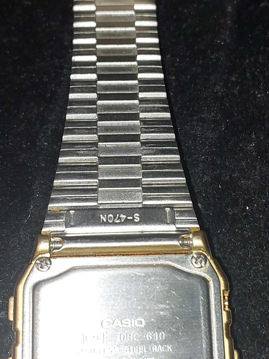 Vintage Gold Plated Casio Databank Telememo and Schedule Calculator Watch - Working