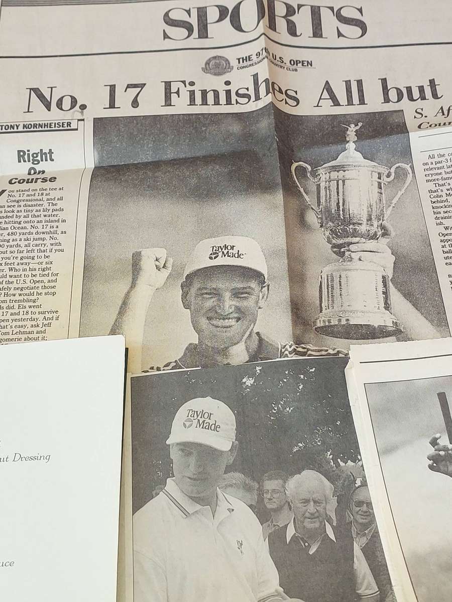 AN ENTIRE COLLECTION ERNIE ELS GOLFING LEGEND MEMORABILIA SOLD AS IS