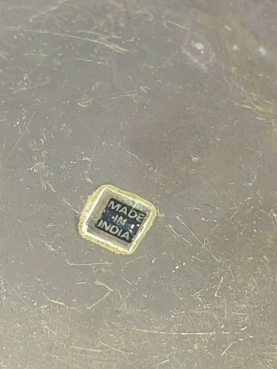 Antique Ornate Metal Teapot with Stand  Intricate Floral Engraving made in India sold as is