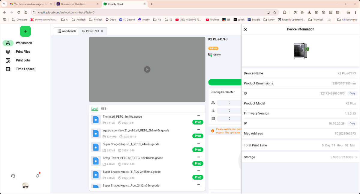 Creality k2 Plus Combo