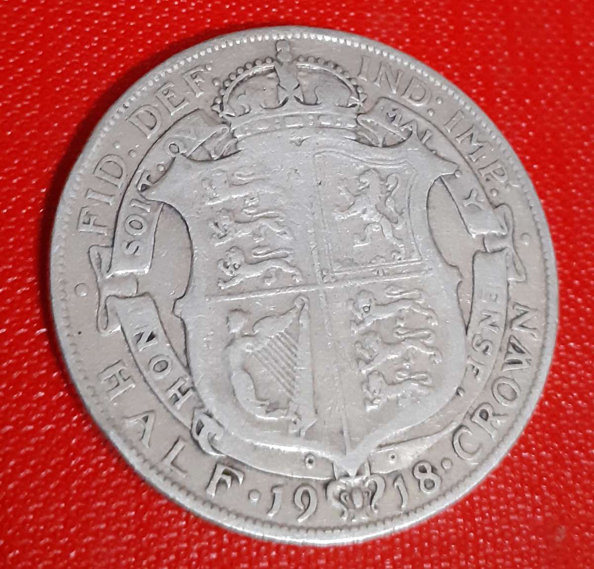Great Britain 1918  .925 Silver Half Crown George V