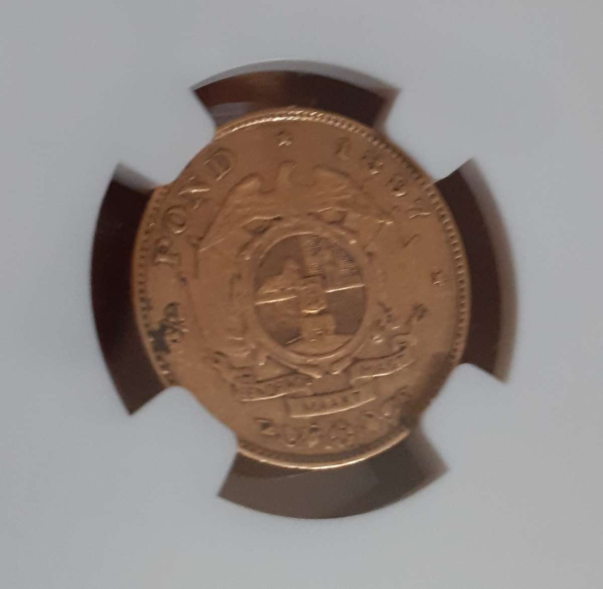 Paul Kruger ZAR Gold Half Pond 1897 NGC VF 35