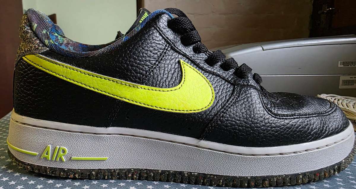 Nike Air Force 1 Crater Black Volt - Full Leather