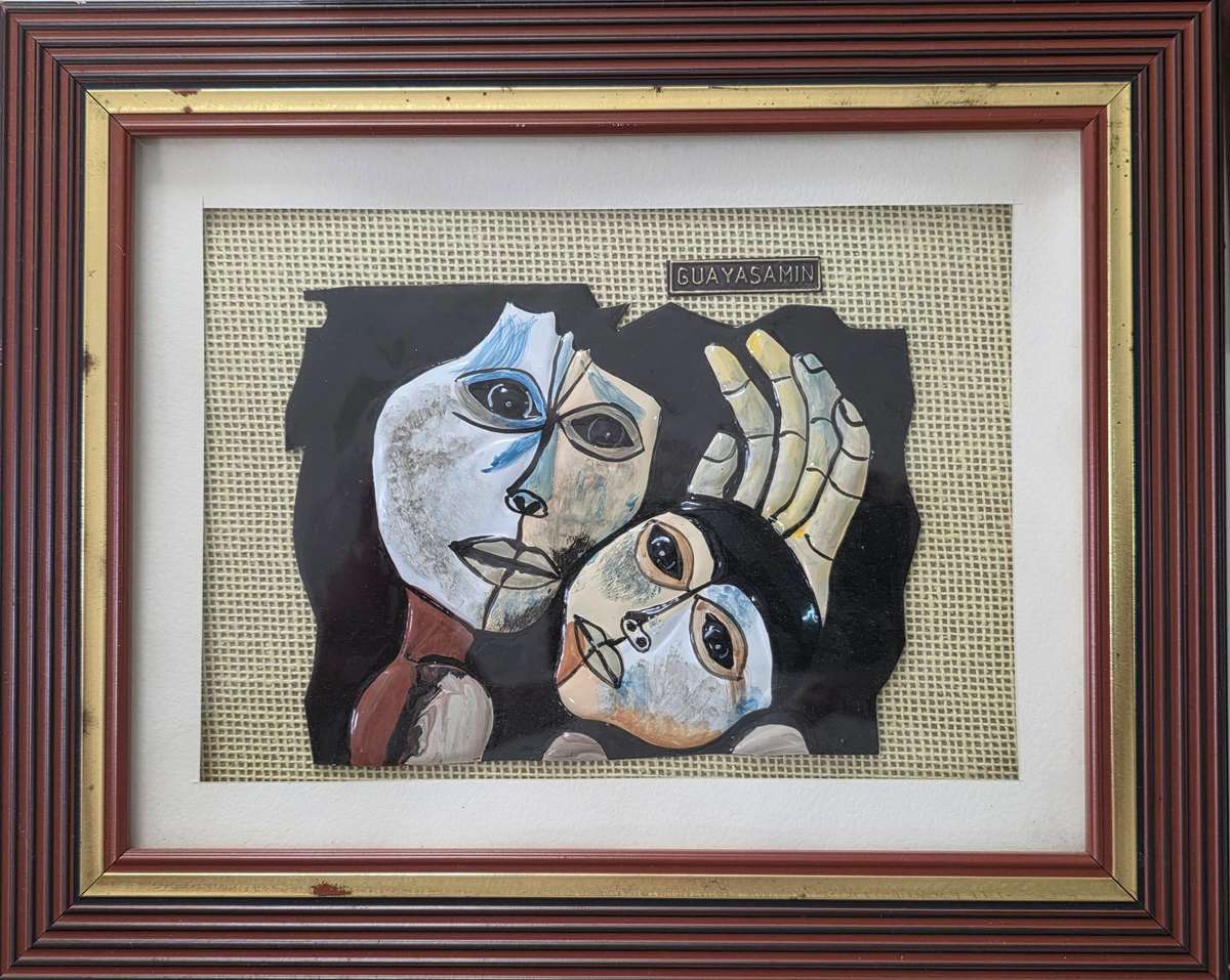 Oswaldo Guayasmin (1919 - 1999)World Renowned Artist Sculpture Mother and Boy
