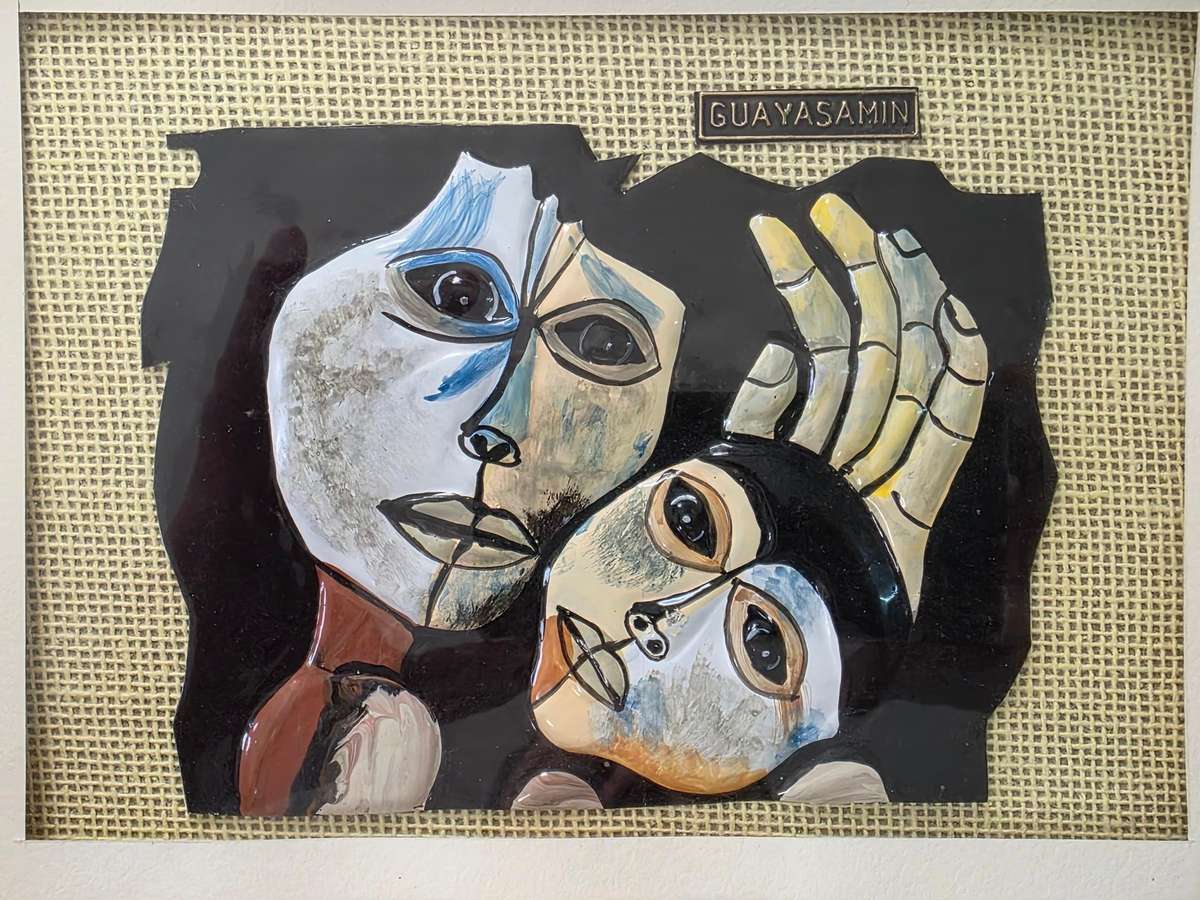 Oswaldo Guayasmin (1919 - 1999)World Renowned Artist Sculpture Mother and Boy