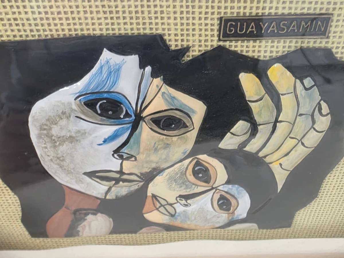 Oswaldo Guayasmin (1919 - 1999)World Renowned Artist Sculpture Mother and Boy