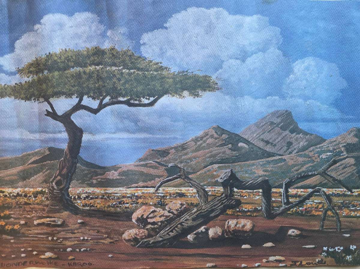 J.Louw - Klein Karoo Mixed Media on Paper