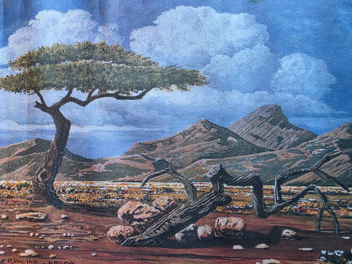 J.Louw - Klein Karoo Mixed Media on Paper