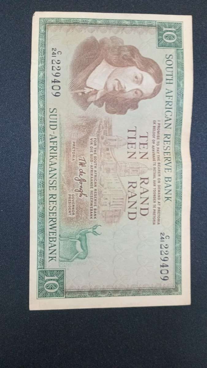 T.W. DE JONGH ten rand notes