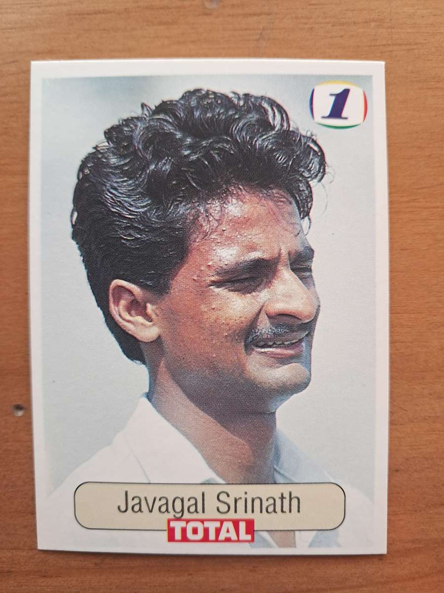 1992 Total Trading Card: South Africa v India - Javagal Srinath