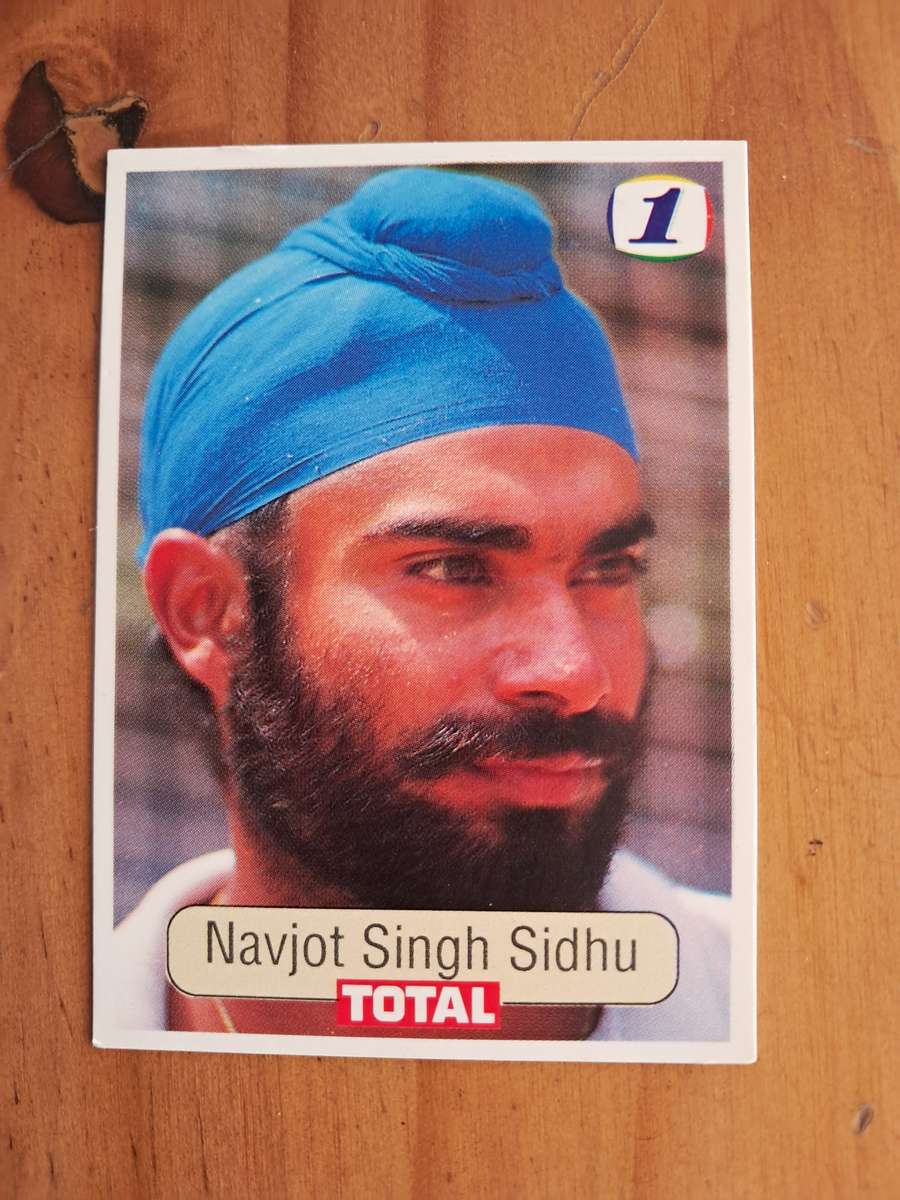 1992 Total Trading Card: South Africa v India - Navjot Singh Sidhu