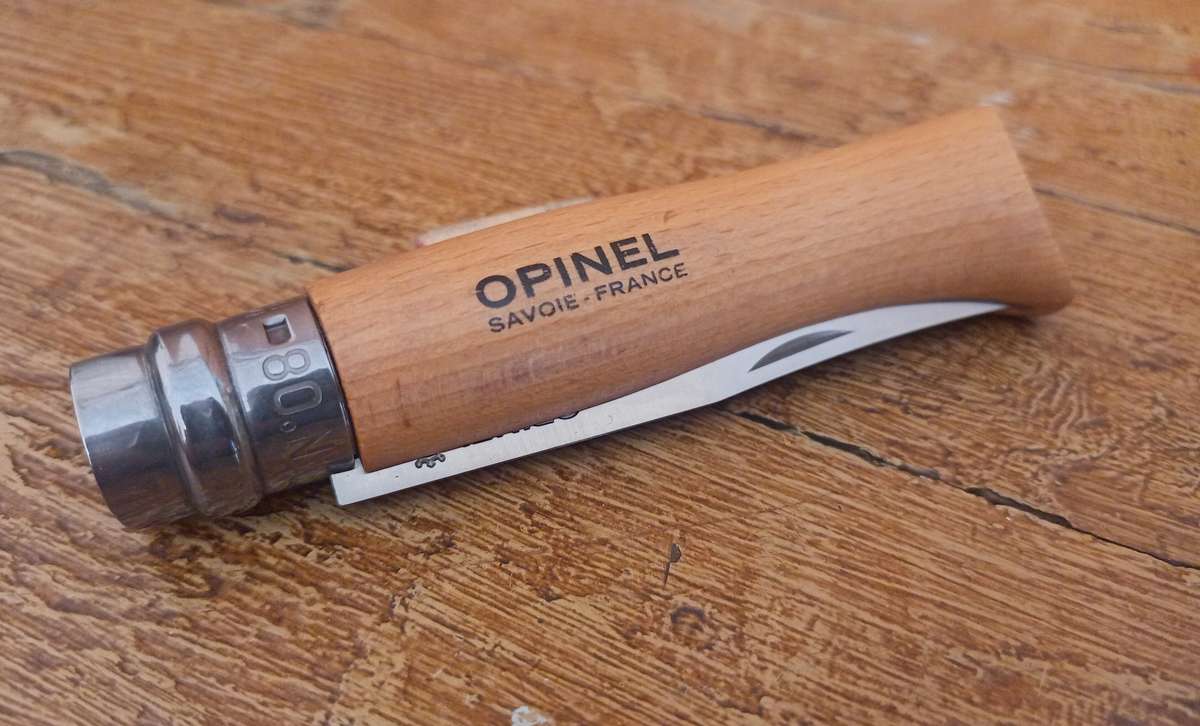 Opinel No. 8 INOX (Stainless Steel) Beech Wood Folding Knife - 8.5cm