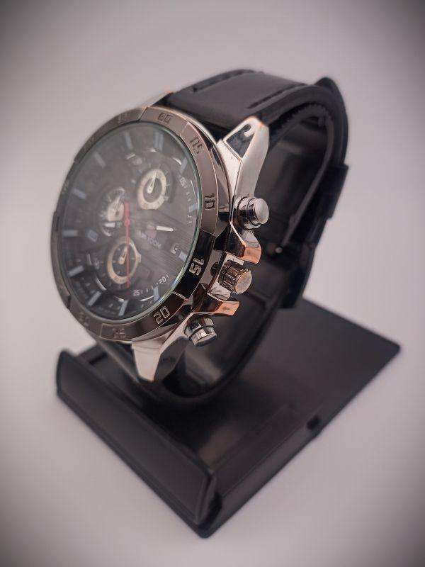 VA VA VOOM VA-216 Chronograph Analogue Watch with Black Leather Strap