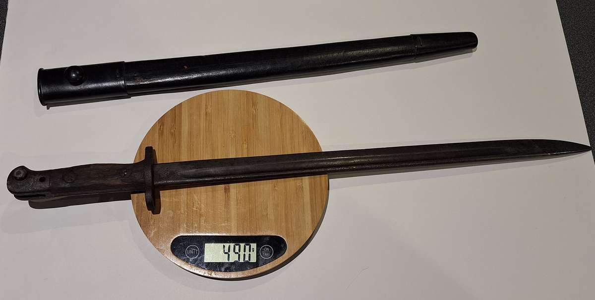 Antique British Bayonet with reproduction scabbard