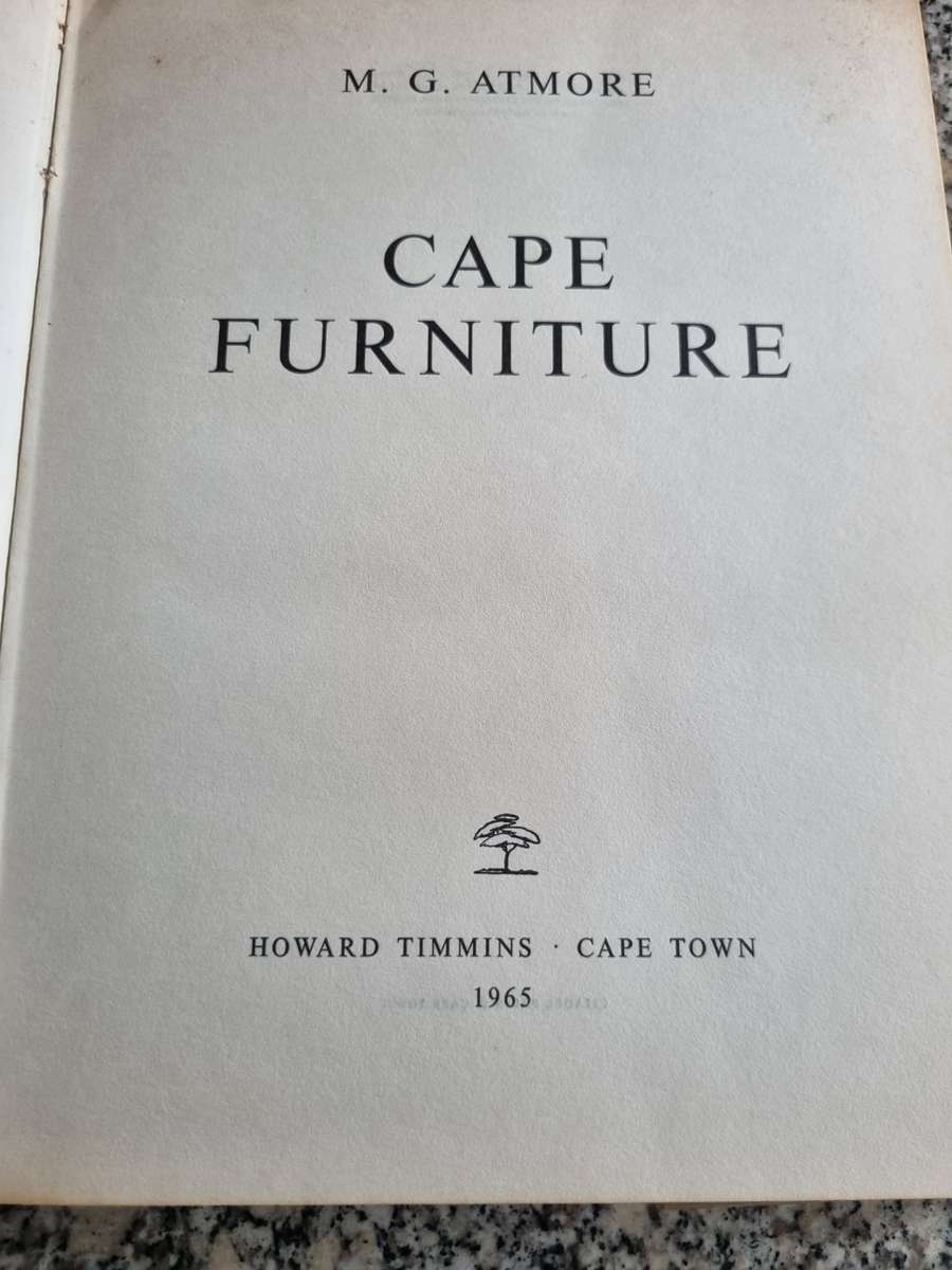 CAPE FURNITURE M G ATMORE 1965 ( a systematic study including history antiques wood  )