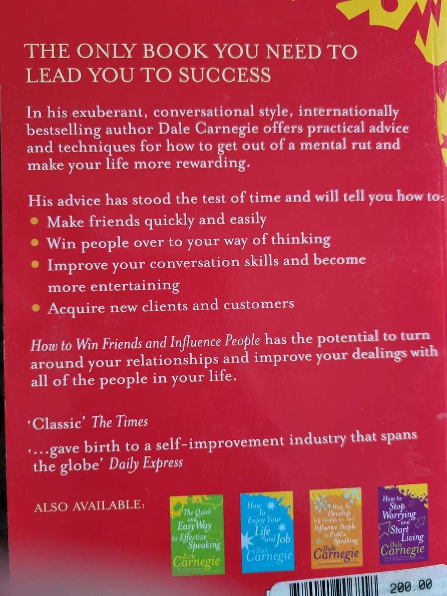 HOW TO WIN FRIENDS AND INFLUENCE PEOPLE DALE CARNGIE Like new
