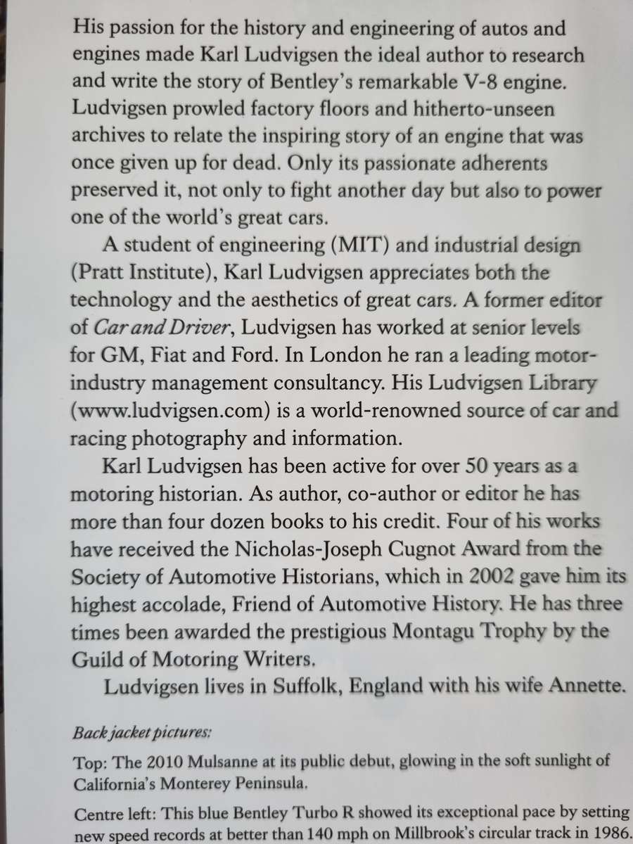 BENTLEY'S GREAT EIGHT KARL LUDVIGSEN The Astonishing 50 year saga of one of history's greatest V8