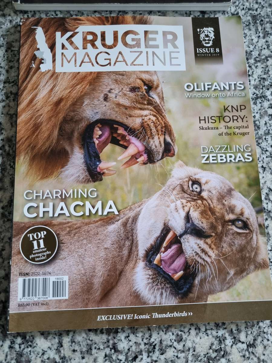 Bundle of 4 KRUGER MAGAZINES ( Kruger National Park South Africa Game Reserve wildlife )