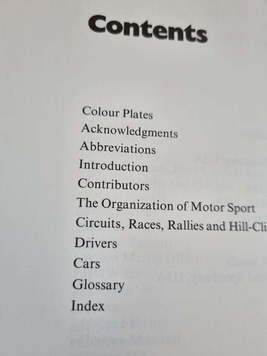 The ENCYCLOPAEDIA OF MOTOR SPORT Ed. G N GEORGANO Fwd. Stirling Moss (  see  S A Index references