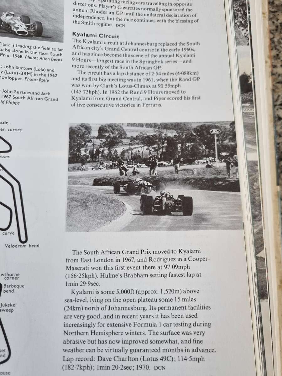 The ENCYCLOPAEDIA OF MOTOR SPORT Ed. G N GEORGANO Fwd. Stirling Moss (  see  S A Index references