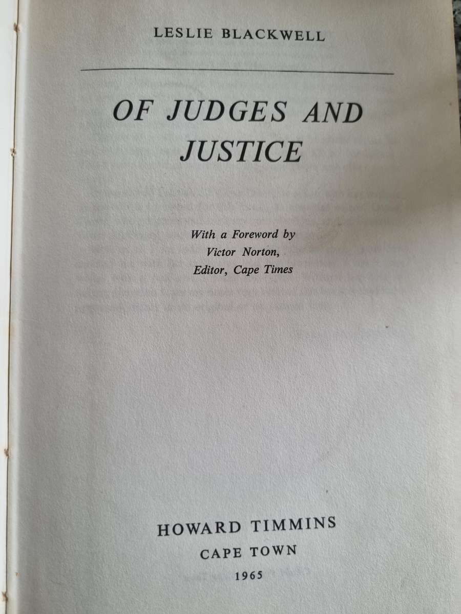 LESLIE BLACKWELL OF JUDGES and JUSTICE 1965  judges law bar Supreme Court  )
