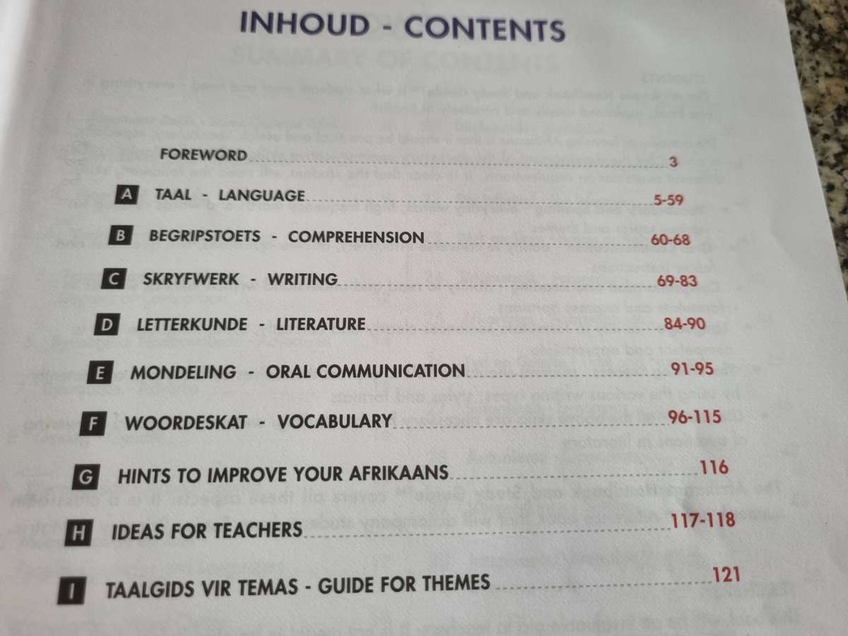 AFRIKAANS HANDBOOK & STUDY GUIDE English Students SNR PRIMARY - MATRIC & BEYOND BERYL LUTRIN