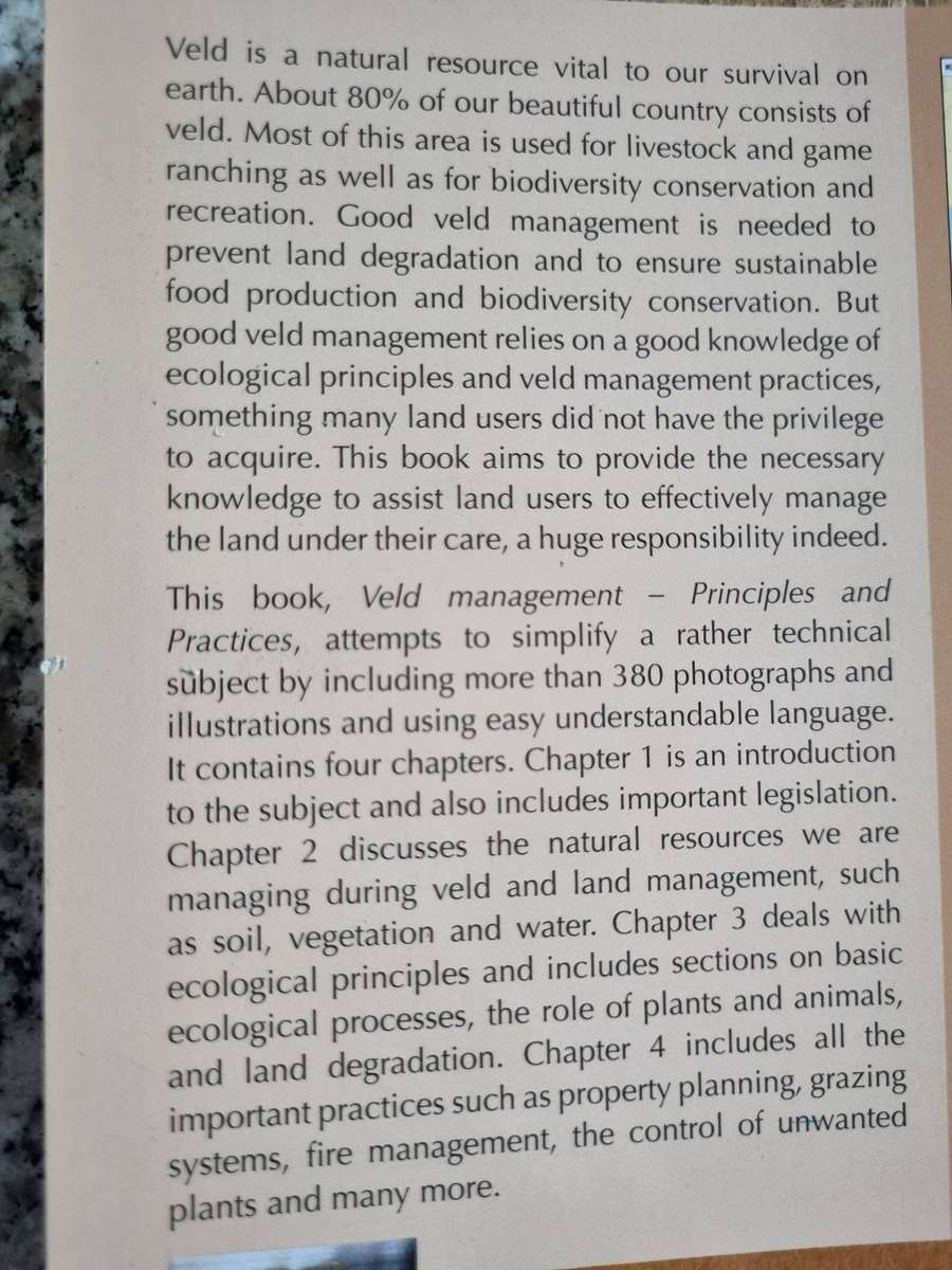 VELD MANAGEMENT PRINCIPLES and PRACTICE FRITS van OUDTSHOORN Signed by the Author