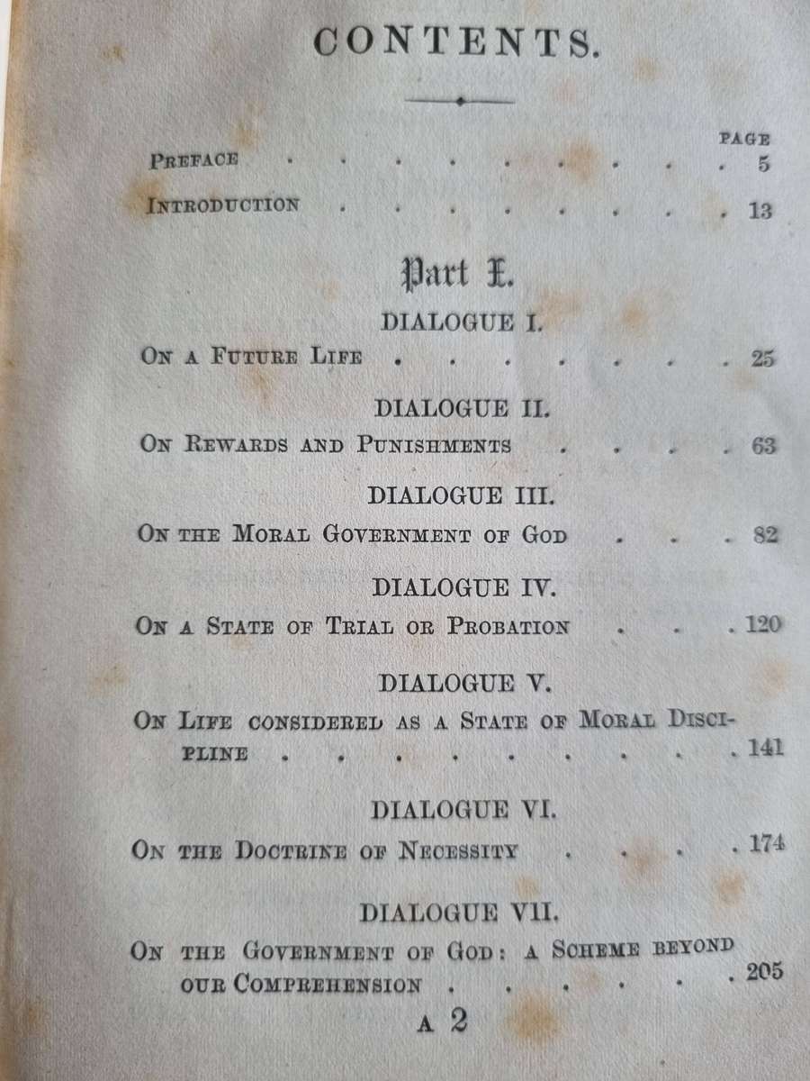 DIALOGUES Founded upon BUTLER'S ANALOGY of RELIGION by Rev. H R HUCKIN M A 1873