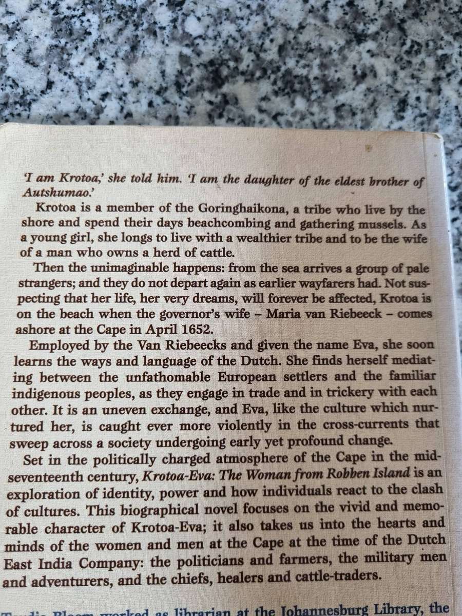 KROTOA - EVA The Woman from ROBBEN ISLAND TRUDIE BLOEM Biographical novel mid - seventeenth century
