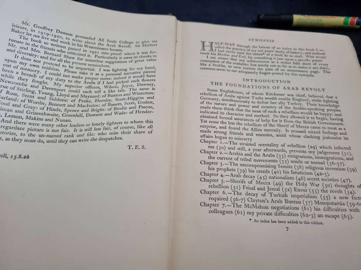 SEVEN PILLARS OF WISDOM A TRIUMPH  T E LAWRENCE Ninth impression 1937