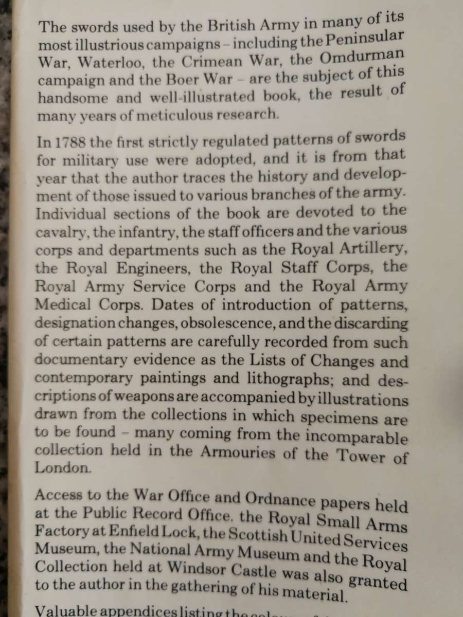 SWORDS OF THE BRITISH ARMY The Regulation Patterns 1788-1914 BRIAN ROBSON