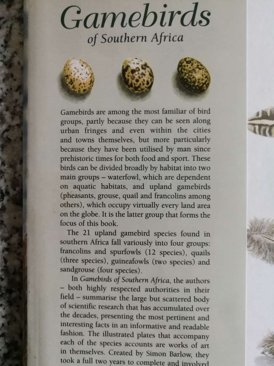 GAMEBIRDS OF SOUTHERN AFRICA ROB LITTLE TIM CROWE SIMON BARLOW ( Game birds  Wildfowl  )