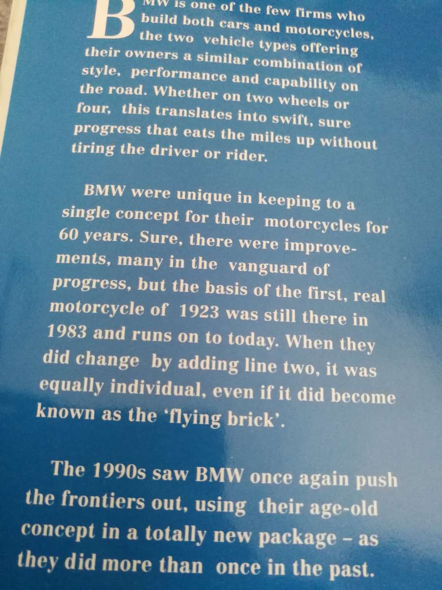 BMW ROY BACON THE ILLUSTRATED MOTOR CYCLE LEGENDS ( From 1923 ) (  Motorcycles Motor bikes