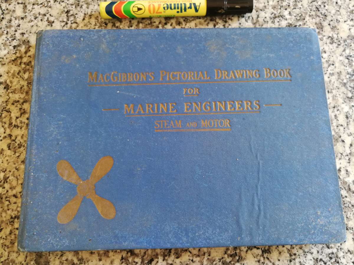 MacGIBBONS PICTORIAL DRAWING BOOK FOR MARINE ENGINEERS  STEAM and MOTOR  1959 ships