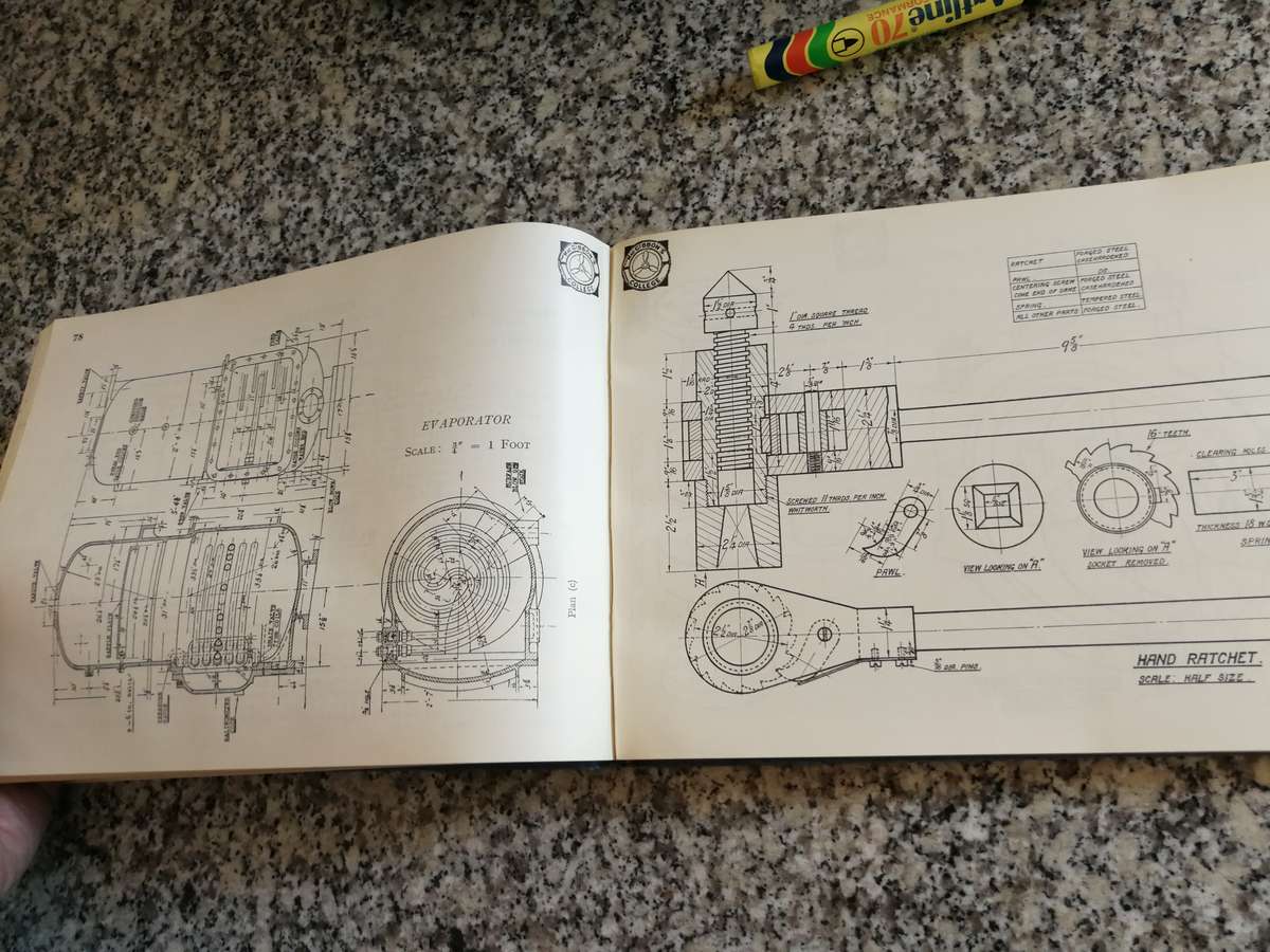 MacGIBBONS PICTORIAL DRAWING BOOK FOR MARINE ENGINEERS  STEAM and MOTOR  1959 ships