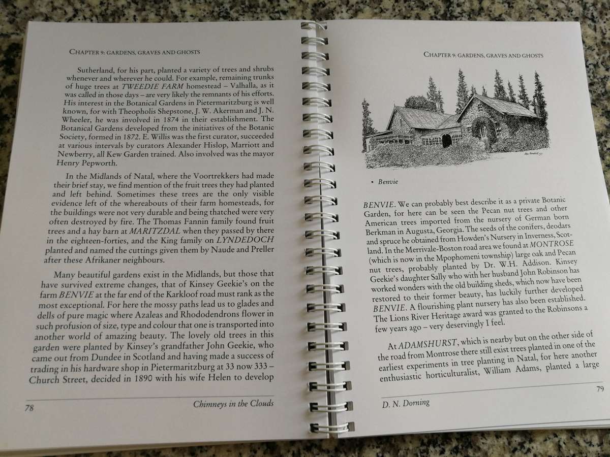 CHIMNEYS IN THE CLOUDS D N DORNING New Ed. Overview of many of the historic buildings KZN Midlands