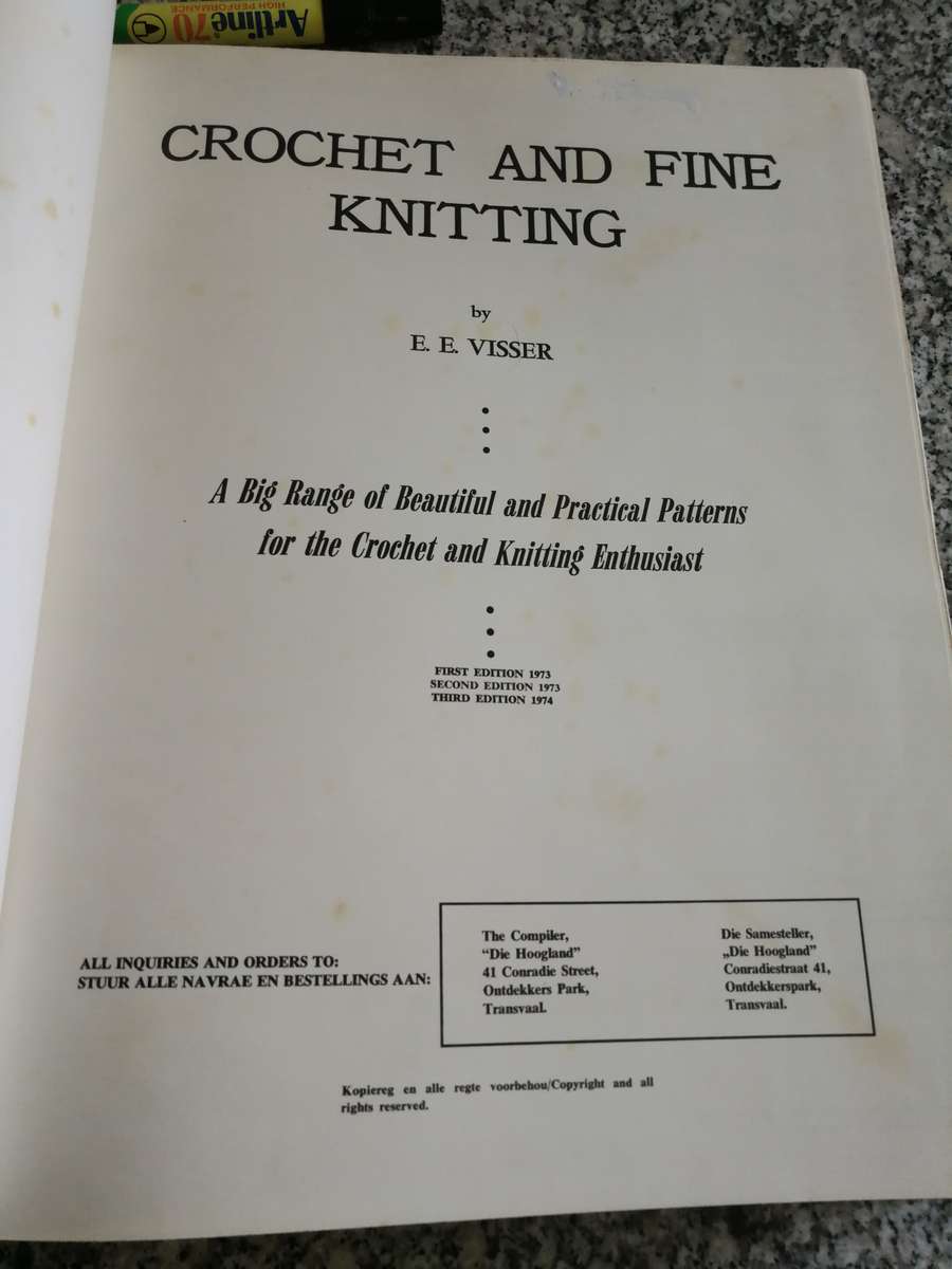CROCHET AND FINE KNITTING E E VISSER 3rd Edition big range of beautiful and practical patterns