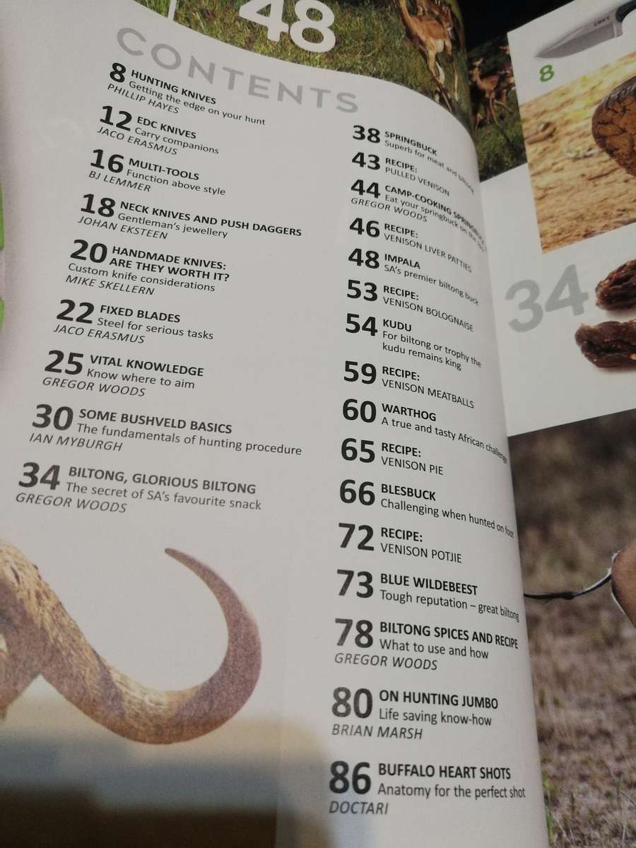 MAGNUM Magazine KNIFE & HUNTING GUIDE 2022 / 2023 Knives Dangerous Game Recipes Hunting tips