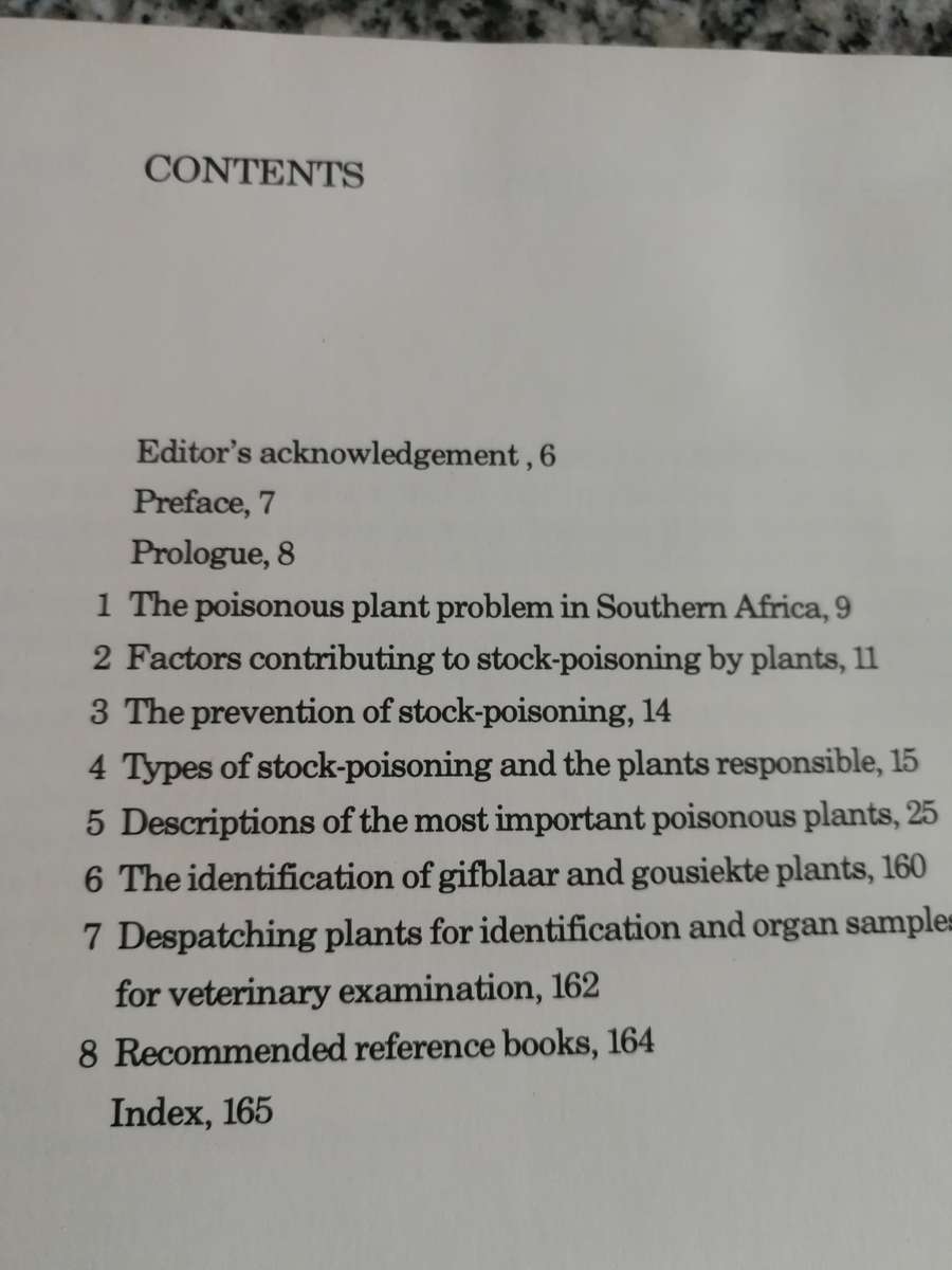 POISONOUS PLANTS of SOUTHERN AFRICA that CAUSE STOCK LOSSES J VAHRMEIJER Farming Agriculture