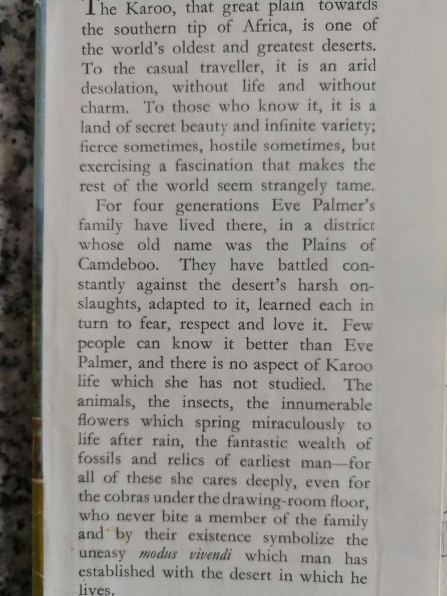 THE PLAINS OF THE CAMDEBOO EVE PALMER  ( Hardcover 1966 Karoo includes colour illustrations