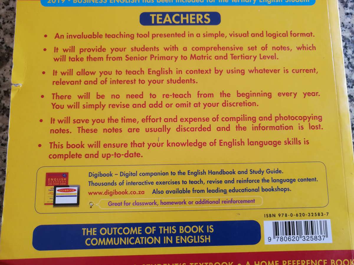 Reserved for Taqpar ENGLISH HANDBOOK & STUDY GUIDE English Students SENIOR PRIMARY - MATRIC BERYL