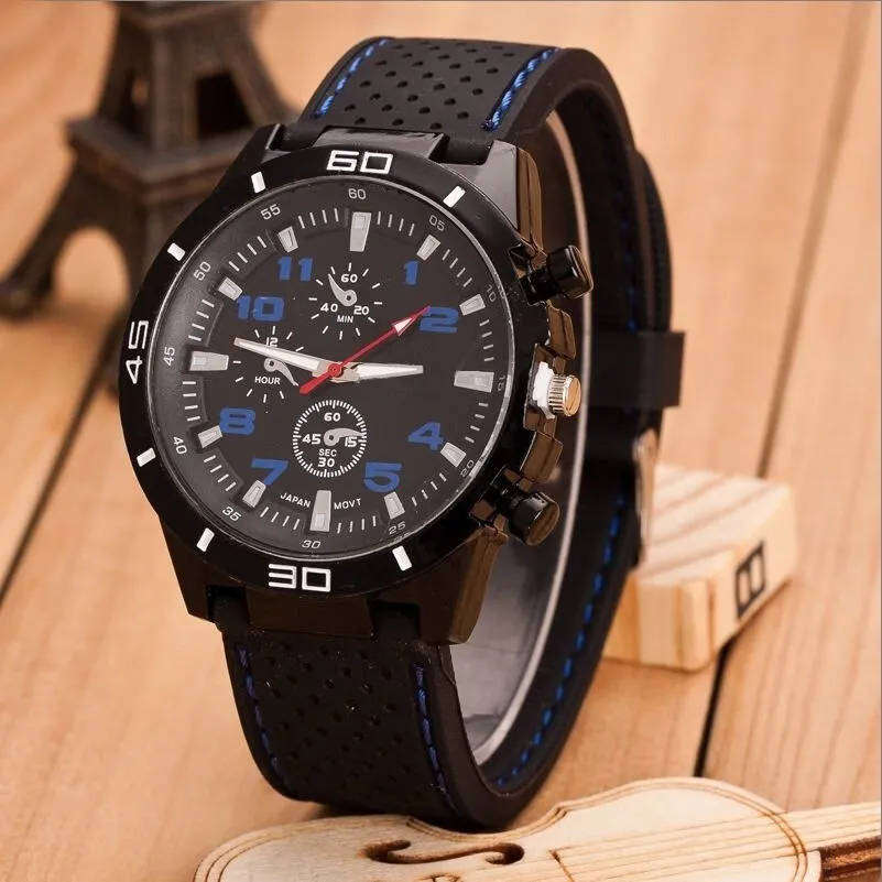1pc Men Watch Sports Wrist Silicon Strap