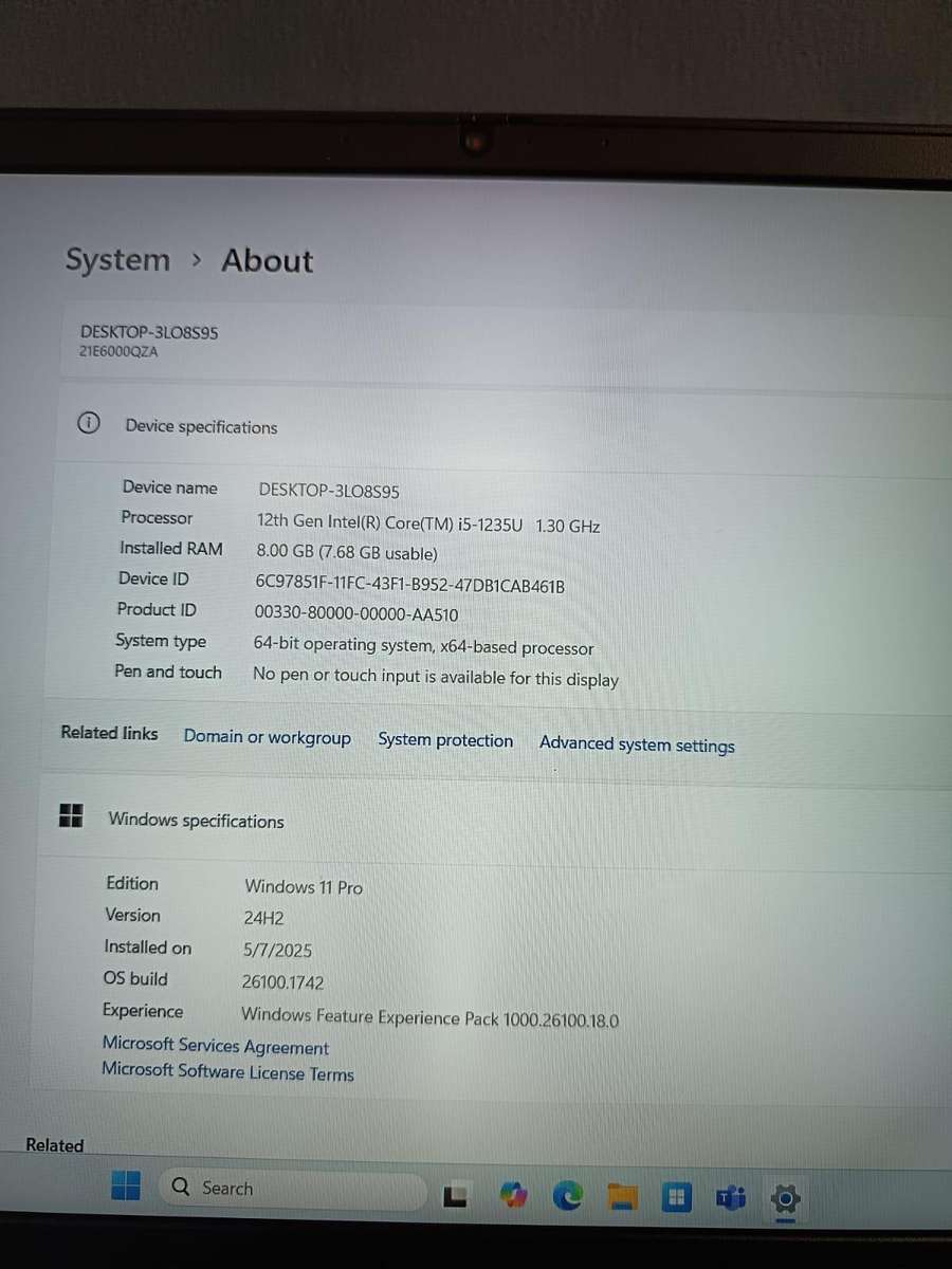 Lenovo E15 Gen 4 | 12th Gen Core i5 1235u, 8gb Ram, 512GB SSD