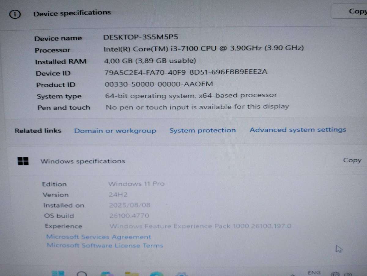 HP  290 G1 MT BUSINESS PC  BOX i3 7th generation