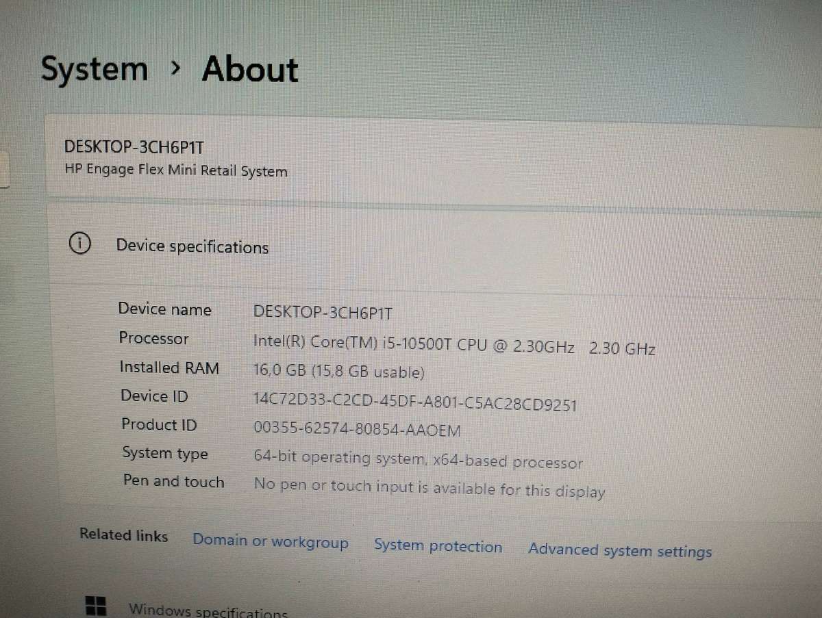 HP ENGAGE FLEX MINI RETAIL SYSTEM 10TH GEN