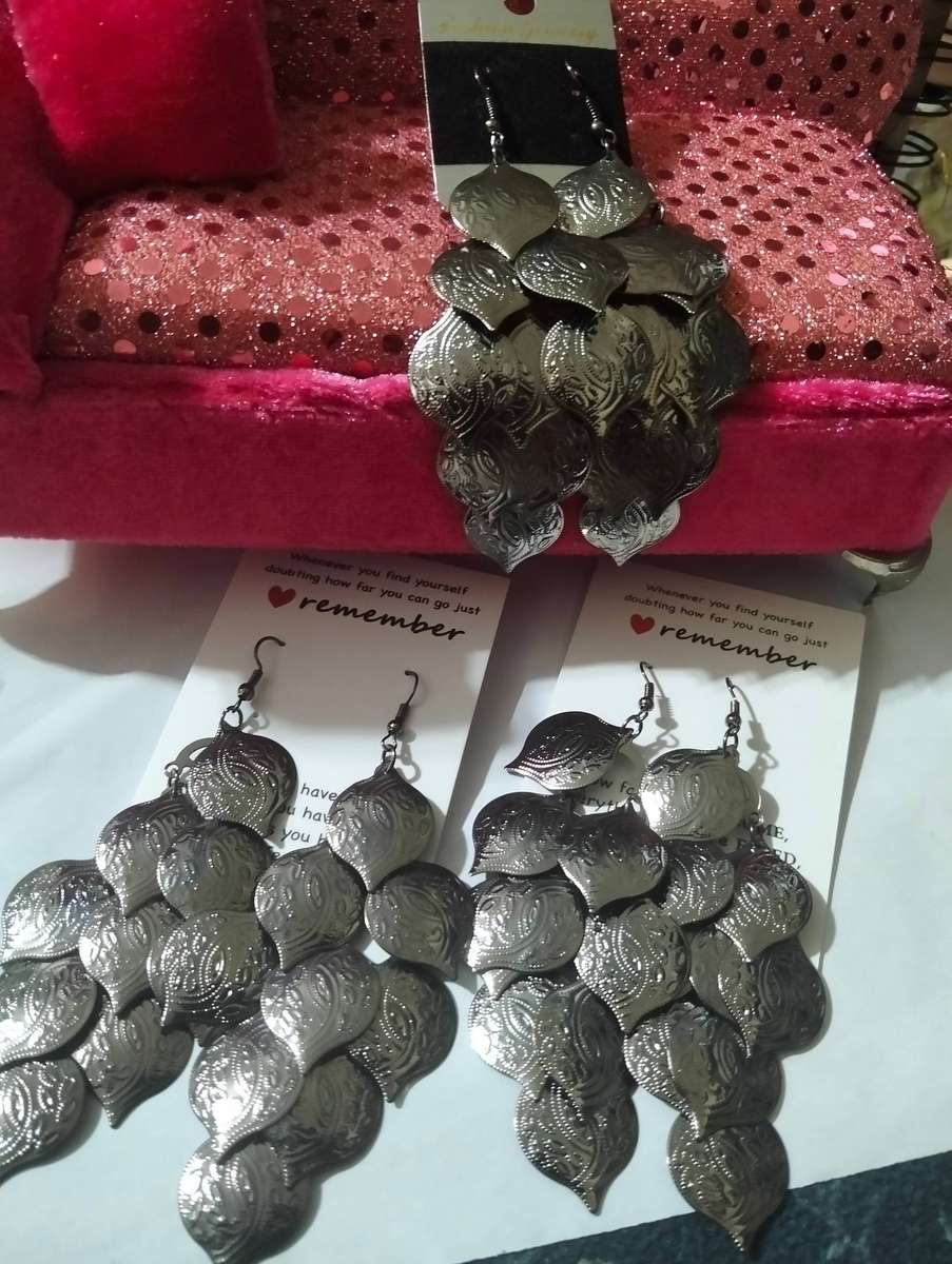 x3 Fashion Long Tassel Metal Ear Stud Dangle Hook Earrings