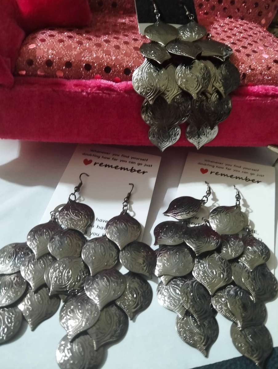 x3 Fashion Long Tassel Metal Ear Stud Dangle Hook Earrings