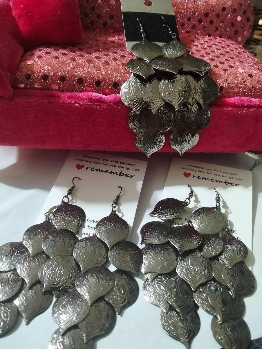 x3 Fashion Long Tassel Metal Ear Stud Dangle Hook Earrings