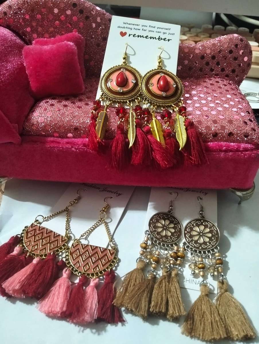 x3 Fashion Long Tassel Dangle Hook Earrings