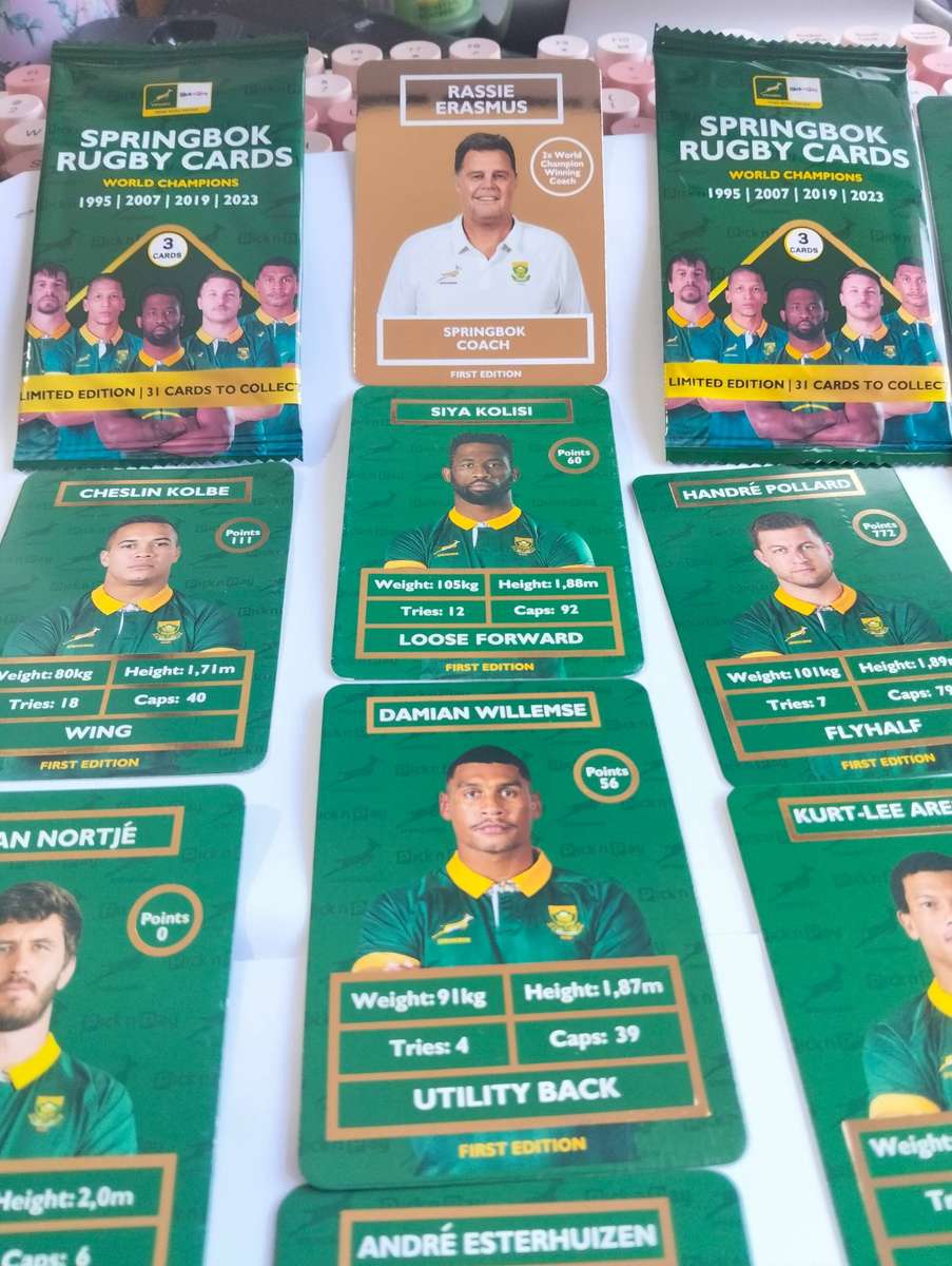 31 x Springbok Pick and Pay Rugby cards - Golden Card